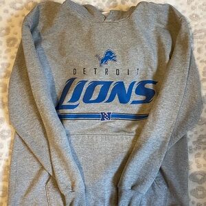 detroit lions gray hoodie vintage nfl apparel